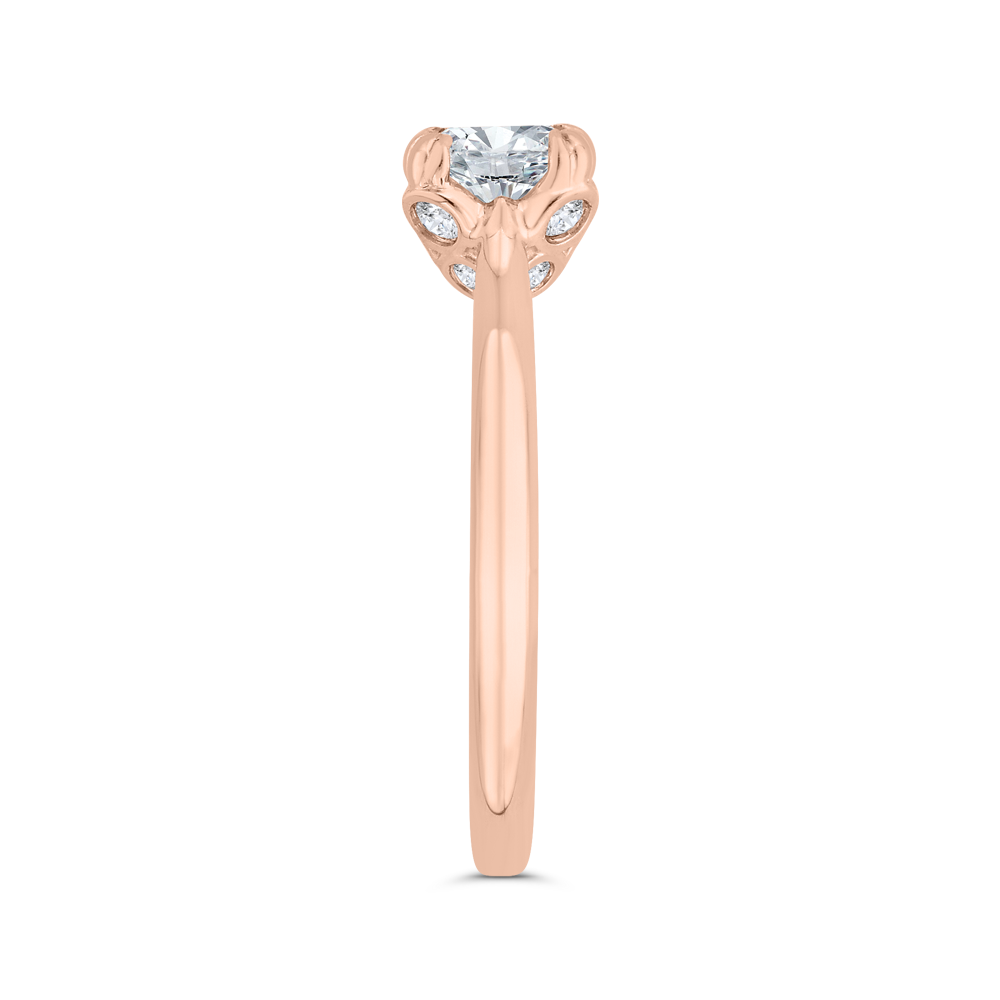 Princess Cut Diamond Engagement Ring in 14K Rose Gold (Semi-Mount)