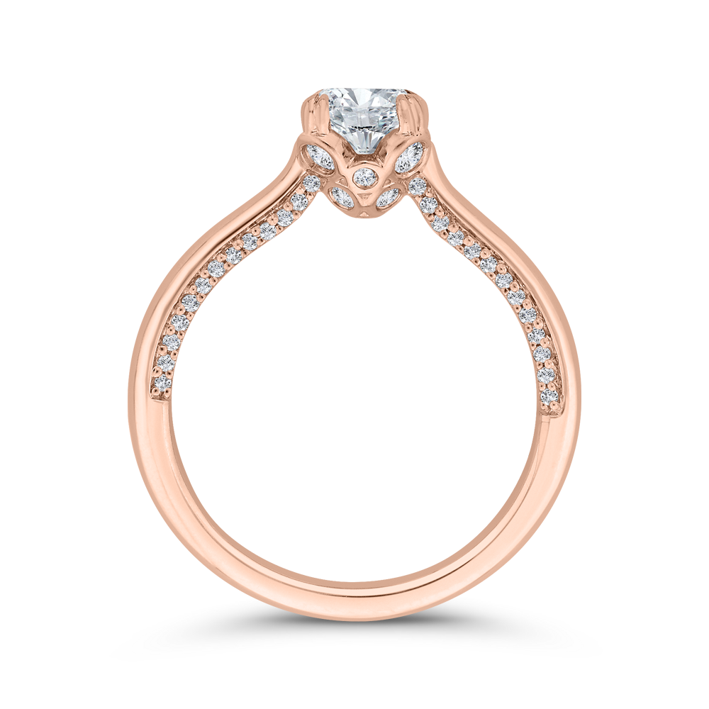 Princess Cut Diamond Engagement Ring in 14K Rose Gold (Semi-Mount)