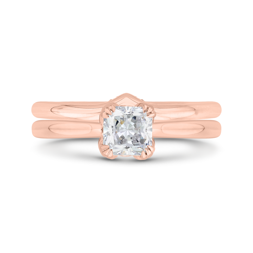 Princess Cut Diamond Engagement Ring in 14K Rose Gold (Semi-Mount)