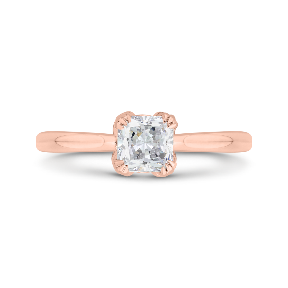 Princess Cut Diamond Engagement Ring in 14K Rose Gold (Semi-Mount)