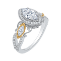 Marquise Cut Diamond Halo Engagement Ring in 14K Two Tone Gold (Semi-Mount)