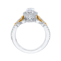 Marquise Cut Diamond Halo Engagement Ring in 14K Two Tone Gold (Semi-Mount)