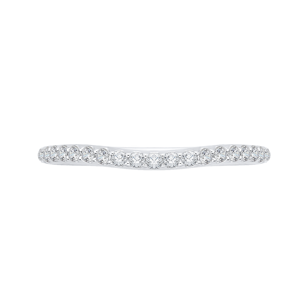 Round Diamond Half-Eternity Wedding Band in 14K White Gold