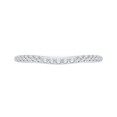 Round Diamond Half-Eternity Wedding Band in 14K White Gold