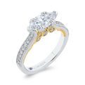 Marquise Cut Diamond Engagement Ring in 14K Two Tone Gold (Semi-Mount)