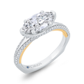 Euro Shank Marquise Cut Diamond Engagement Ring in 14K Two Tone Gold (Semi-Mount)