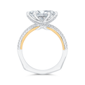 Euro Shank Marquise Cut Diamond Engagement Ring in 14K Two Tone Gold (Semi-Mount)