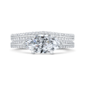 Euro Shank Marquise Cut Diamond Engagement Ring in 14K Two Tone Gold (Semi-Mount)