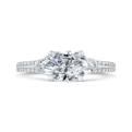 Euro Shank Marquise Cut Diamond Engagement Ring in 14K Two Tone Gold (Semi-Mount)