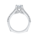 Split Shank Split Shank Cushion Cut Diamond Engagement Ring in 14K White Gold (Semi-Mount)