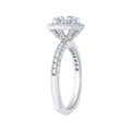 Euro Shank Cushion Cut Diamond Halo Engagement Ring in 14K White Gold (Semi-Mount)