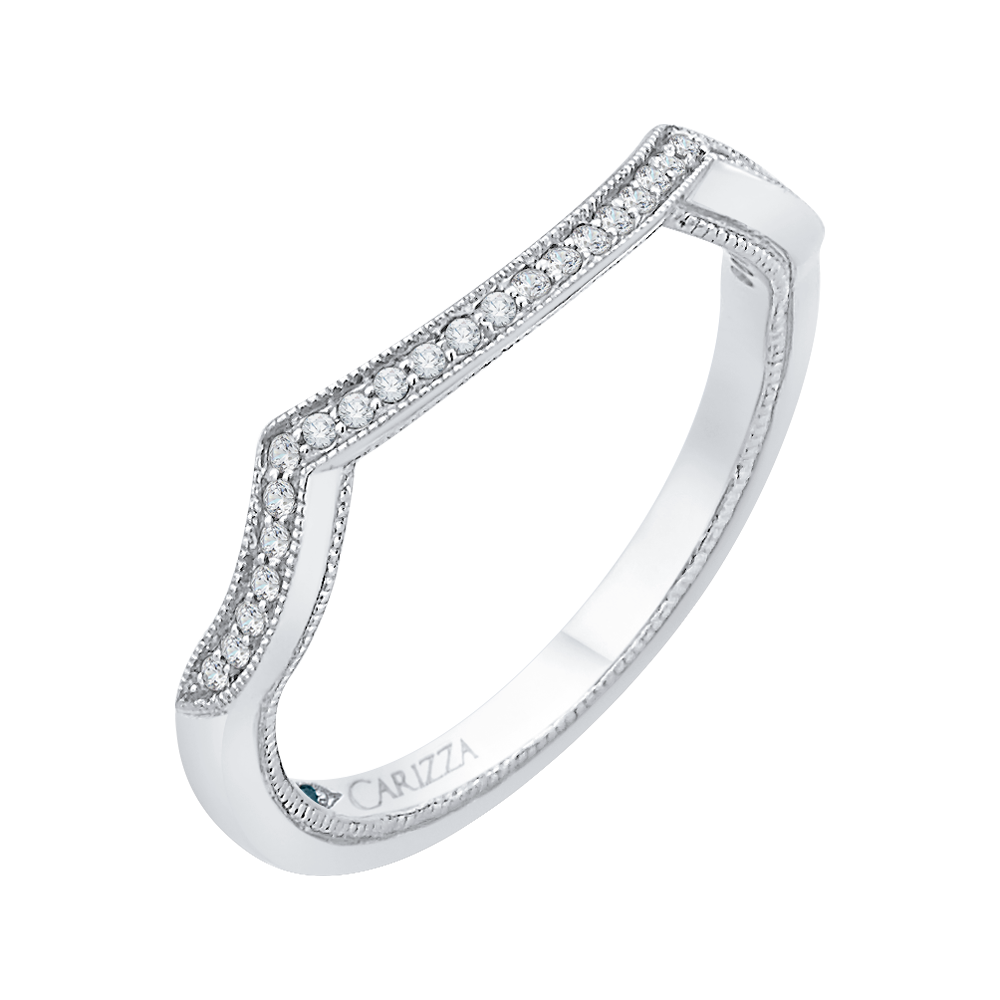 Round Diamond Half-Eternity Wedding Band in 14K White Gold