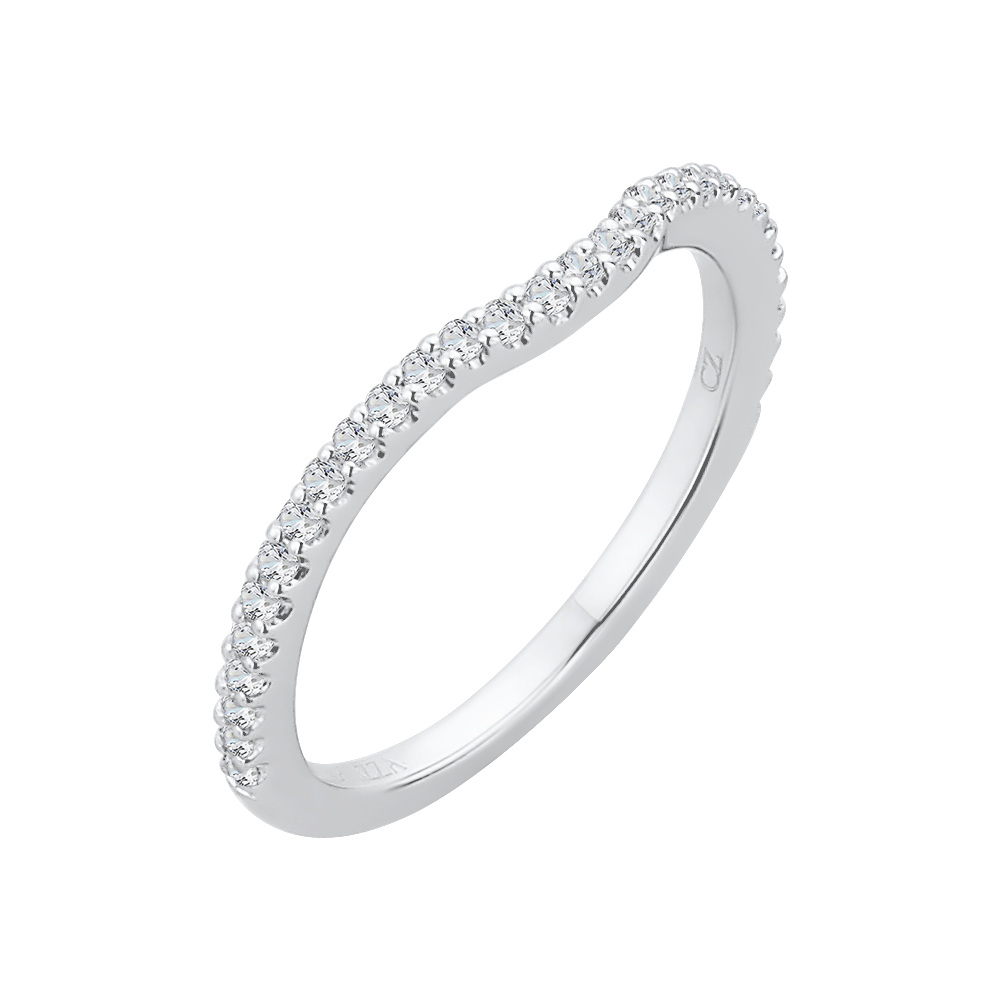 Round Diamond Wedding Band in 14K White Gold