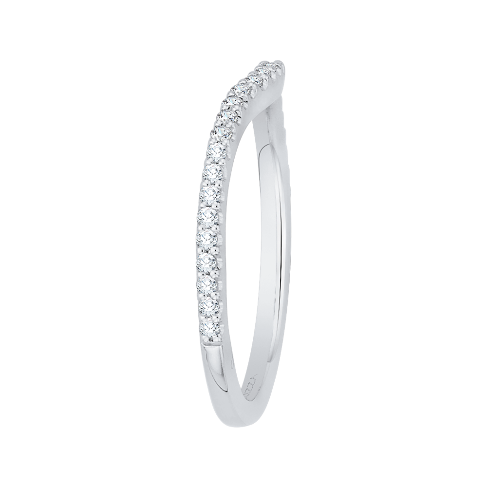 Round Diamond Wedding Band in 14K White Gold