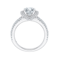 Split Shank Cushion Cut Diamond Engagement Ring in 14K White Gold (Semi-Mount)