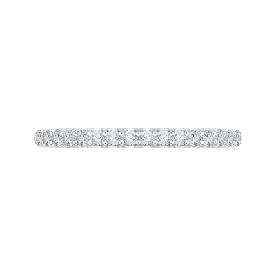 Round Diamond Half-Eternity Wedding Band in 14K White Gold