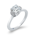 Cushion Cut Diamond Classic Engagement Ring in 14K White Gold (Semi-Mount)