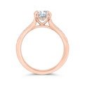 Cushion Cut Diamond Solitaire Plus Engagement Ring in 14K Rose Gold (Semi-Mount)