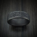 Darkened Tantalum Marble Design Band Custom Made Men's Ring