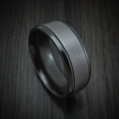 Tantalum and Black Titanium Band Custom Made Men's Ring