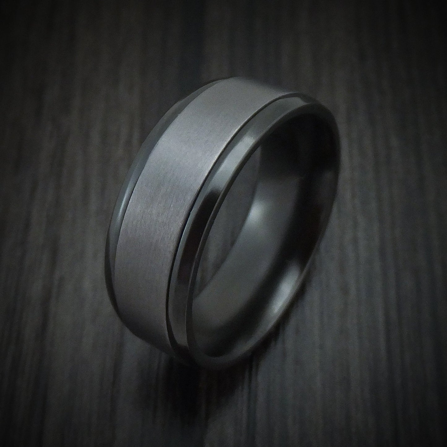 Tantalum and Black Titanium Band Custom Made Men's Ring