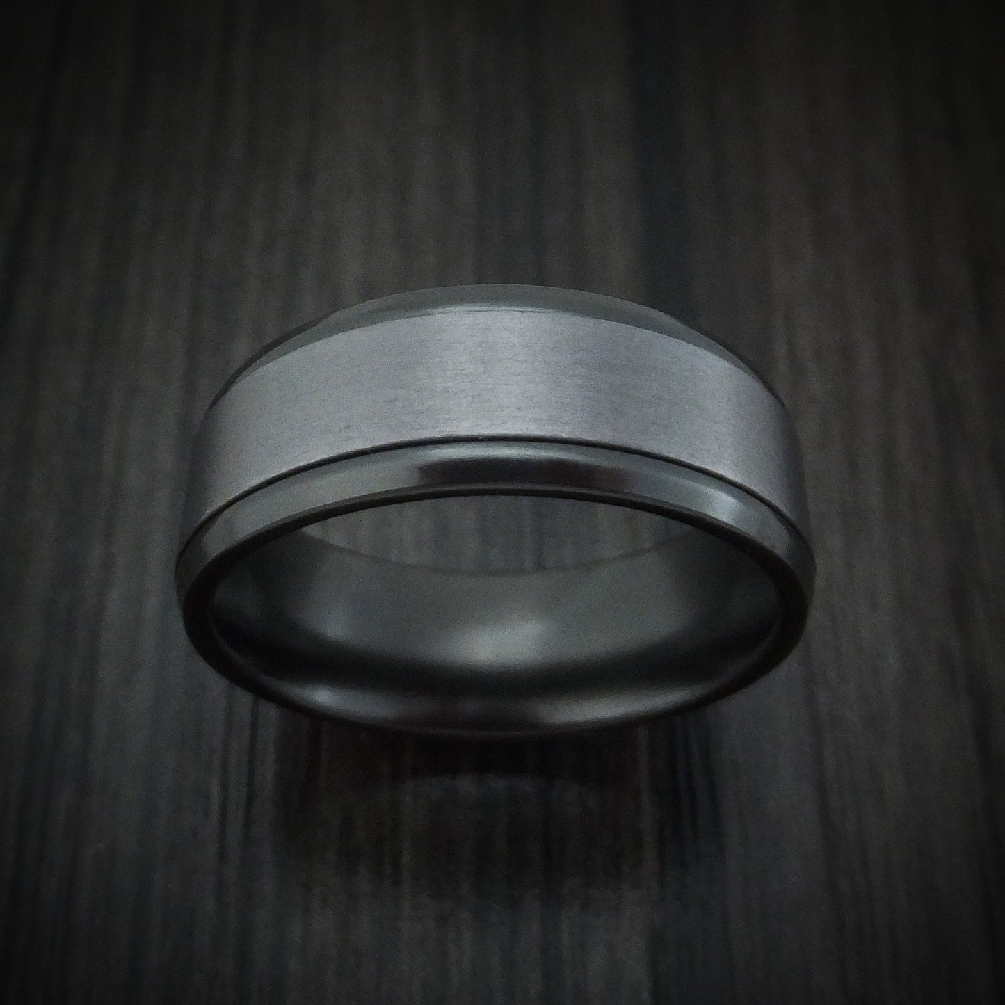 Tantalum and Black Titanium Band Custom Made Men's Ring