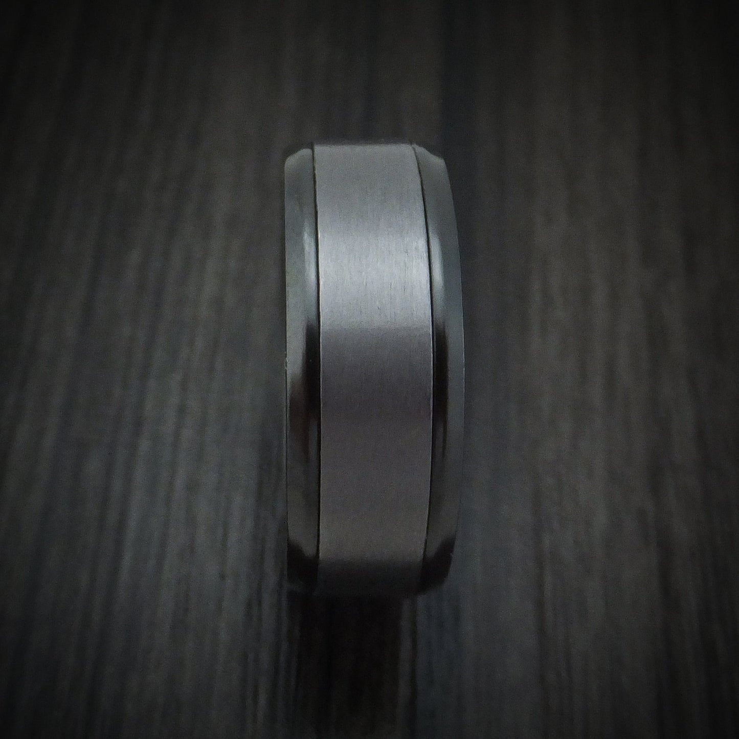 Tantalum and Black Titanium Band Custom Made Men's Ring