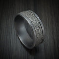 Tantalum and Moon Rock Textured 14K White Gold Men's Ring