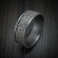 Tantalum and Moon Rock Textured 14K White Gold Men's Ring