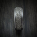 Tantalum and Moon Rock Textured 14K White Gold Men's Ring