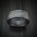 Tantalum and Moon Rock Textured 14K White Gold Men's Ring