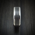 Tantalum and Bark Textured 14K White Gold Men's Ring