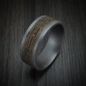 Tantalum and Wood Knot Textured 14K Yellow Gold Men's Ring