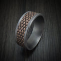 Tantalum and Dragon Scale Textured 14K Rose Gold Men's Ring