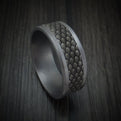 Tantalum and Dragon Scale Textured 14K White Gold Men's Ring