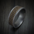 Tantalum and Dragon Scale Textured 14K Yellow Gold Men's Ring