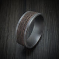 Tantalum and Wood Knot Textured 14K Rose Gold Men's Ring