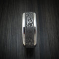 14K White Gold and Floral Design Tantalum Men's Ring