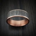 14K Rose Gold and Textured Tantalum Men's Ring