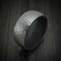 Tantalum and Forged Carbon Fiber Hammered Men's Ring Custom Made