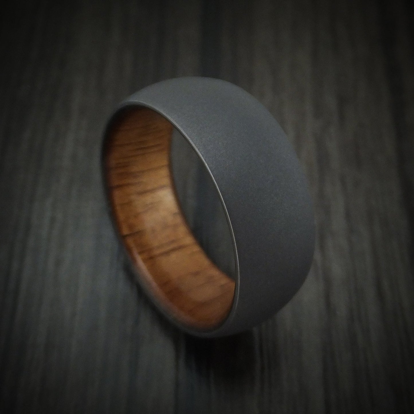 Tantalum and Hardwood Men's Ring Custom Made Band