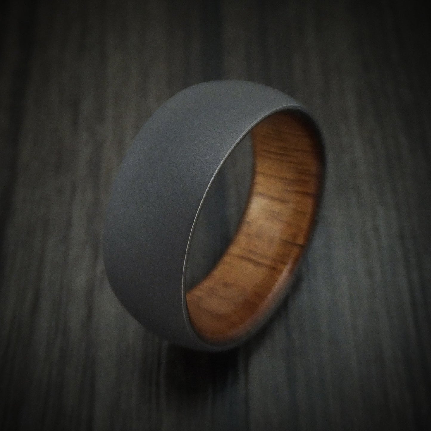 Tantalum and Hardwood Men's Ring Custom Made Band