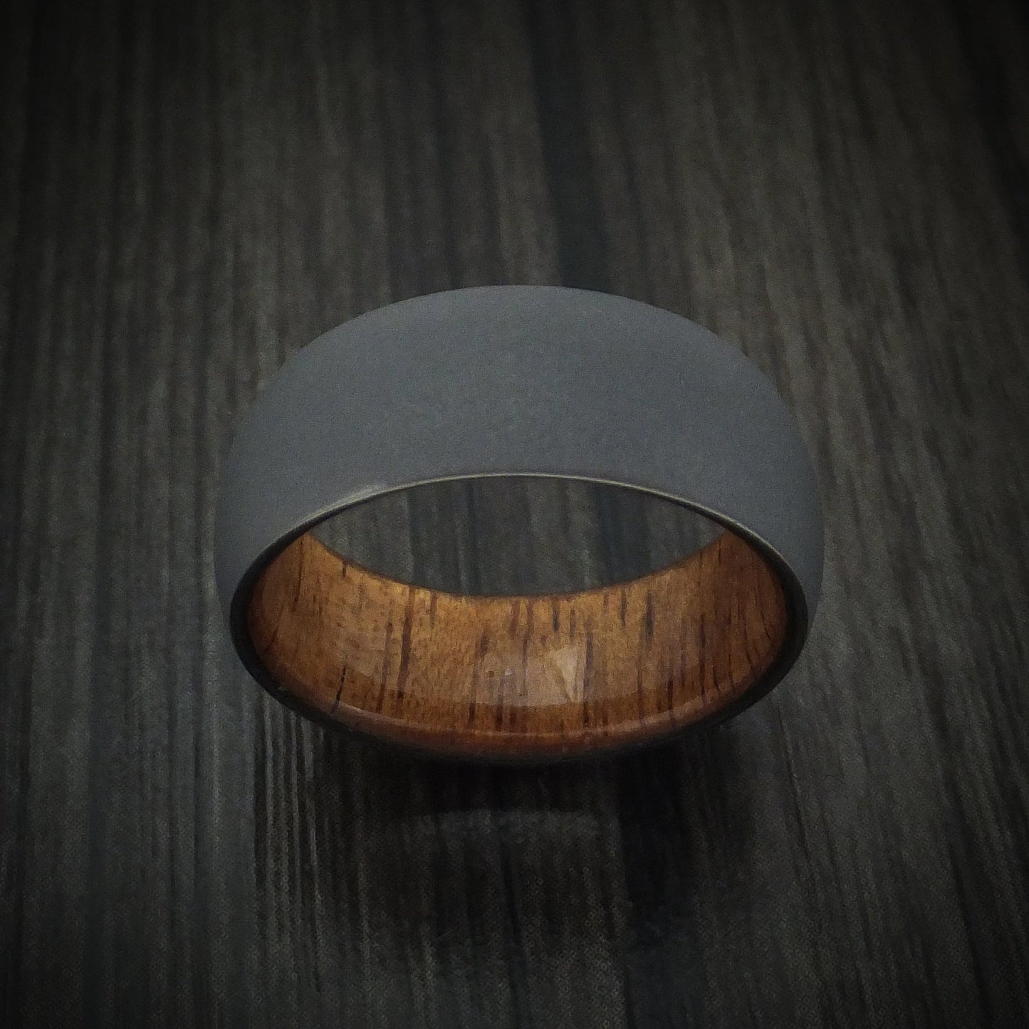 Tantalum and Hardwood Men's Ring Custom Made Band