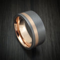 Tantalum and 14K Gold Men's Ring with Inlay and Sleeve