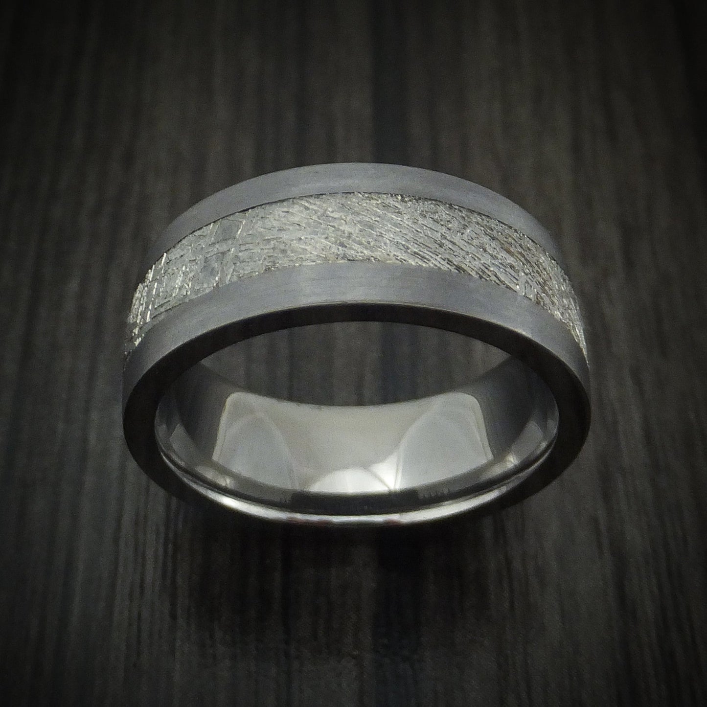 Tantalum and Meteorite Custom Made Men's Ring