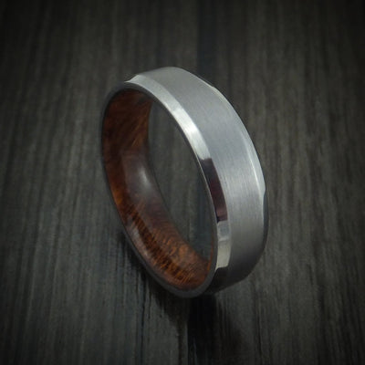 Tantalum Men's Ring with Wood Sleeve Custom Made Band