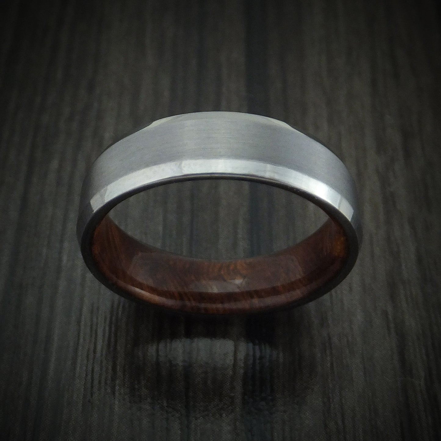 Tantalum Men's Ring with Wood Sleeve Custom Made Band