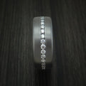 Tantalum Band with Satin Finish and Diamonds Custom Made Men's Ring