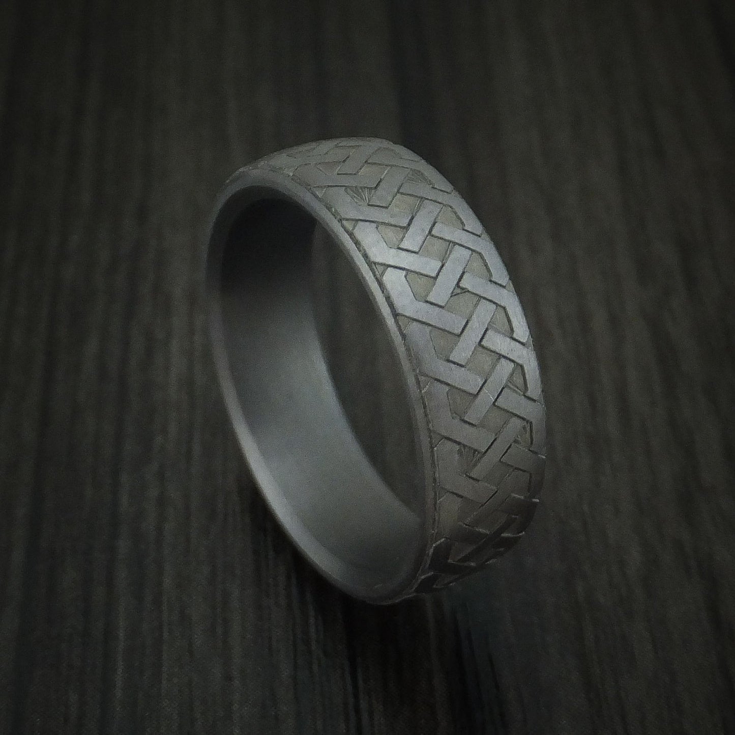 Tantalum Celtic Pattern Band Custom Made Men's Ring