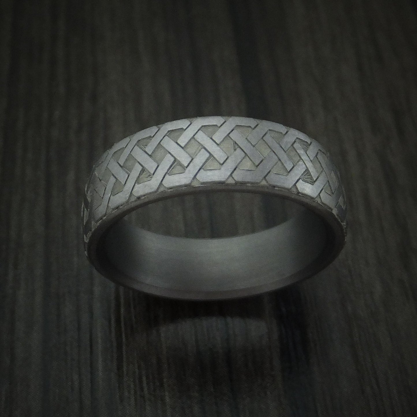 Tantalum Celtic Pattern Band Custom Made Men's Ring